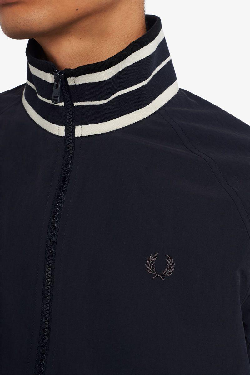 Navy Fred Perry Striped Collar Track Men's Jackets | PH 1252SGLO